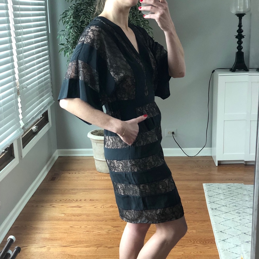 BCBG Max Azria kimono sleeve lace dress